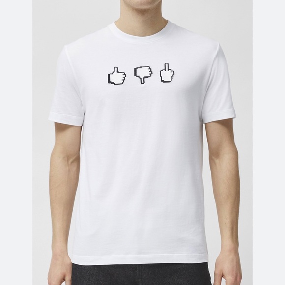 French Connection Pixel Emoji Shirt, Size Large - Picture 2 of 5